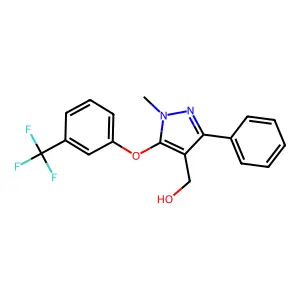 {1-methyl-3-phenyl-5-[3-(trifluoromethyl)phenoxy]-1H-pyrazol-4-yl}methanol structure