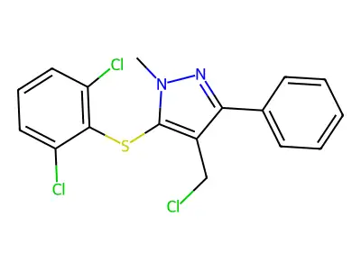 4-(chloromethyl)-5-[(2,6-dichlorophenyl)sulfanyl]-1-methyl-3-phenyl-1H-pyrazole structure