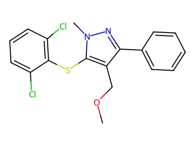 5-[(2,6-dichlorophenyl)sulfanyl]-4-(methoxymethyl)-1-methyl-3-phenyl-1H-pyrazole structure