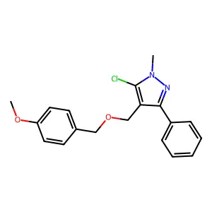 5-chloro-4-{[(4-methoxybenzyl)oxy]methyl}-1-methyl-3-phenyl-1H-pyrazole structure