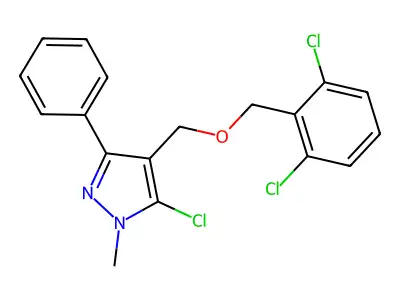 5-chloro-4-{[(2,6-dichlorobenzyl)oxy]methyl}-1-methyl-3-phenyl-1H-pyrazole structure
