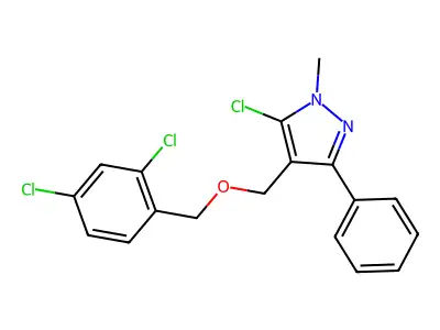 5-chloro-4-{[(2,4-dichlorobenzyl)oxy]methyl}-1-methyl-3-phenyl-1H-pyrazole structure