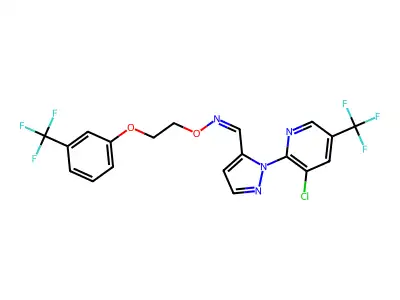 ({2-[3-CHLORO-5-(TRIFLUOROMETHYL)PYRIDIN-2-YL]PYRAZOL-3-YL}METHYLIDENE)({2-[3-(TRIFLUOROMETHYL)PHENOXY]ETHOXY})AMINE structure