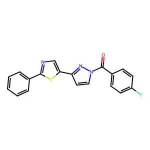 (4-Fluorophenyl)-[3-(2-phenyl-1,3-thiazol-5-yl)pyrazol-1-yl]methanone structure