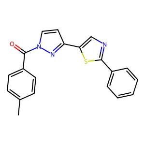 (4-Methylphenyl)(3-(2-phenyl-1,3-thiazol-5-yl)-1H-pyrazol-1-yl)methanone structure