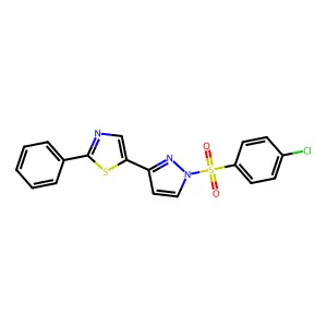 5-(1-((4-Chlorophenyl)sulfonyl)-1H-pyrazol-3-yl)-2-phenyl-1,3-thiazole structure