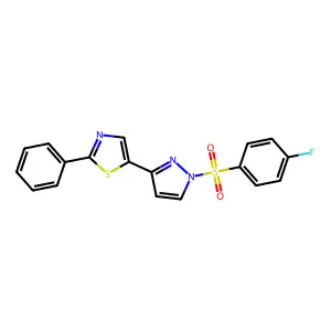 5-[1-(4-Fluorophenyl)sulfonyl-3-pyrazolyl]-2-phenylthiazole structure