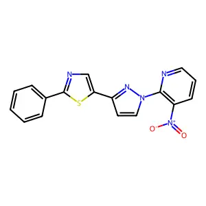 3-Nitro-2-(3-(2-phenyl-1,3-thiazol-5-yl)-1H-pyrazol-1-yl)pyridine structure