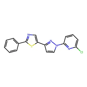 2-Chloro-6-(3-(2-phenyl-1,3-thiazol-5-yl)-1H-pyrazol-1-yl)pyridine structure