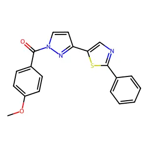 (4-Methoxyphenyl)(3-(2-phenyl-1,3-thiazol-5-yl)-1H-pyrazol-1-yl)methanone structure