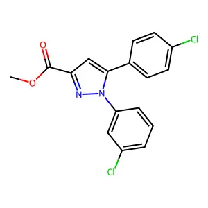 methyl 1-(3-chlorophenyl)-5-(4-chlorophenyl)-1H-pyrazole-3-carboxylate structure