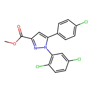 methyl 5-(4-chlorophenyl)-1-(2,5-dichlorophenyl)-1H-pyrazole-3-carboxylate structure