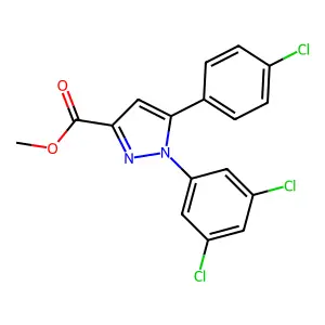 methyl 5-(4-chlorophenyl)-1-(3,5-dichlorophenyl)-1H-pyrazole-3-carboxylate structure