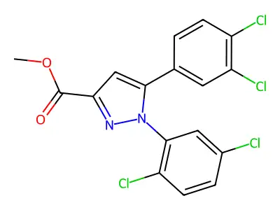 methyl 1-(2,5-dichlorophenyl)-5-(3,4-dichlorophenyl)-1H-pyrazole-3-carboxylate structure