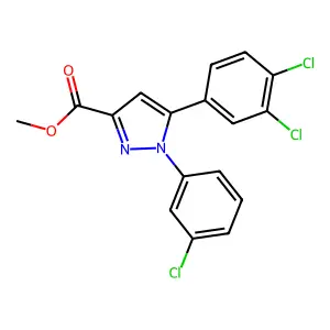 methyl 1-(3-chlorophenyl)-5-(3,4-dichlorophenyl)-1H-pyrazole-3-carboxylate structure