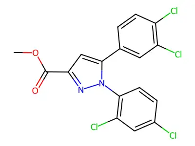 methyl 1-(2,4-dichlorophenyl)-5-(3,4-dichlorophenyl)-1H-pyrazole-3-carboxylate structure