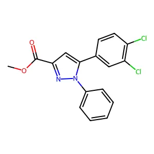 methyl 5-(3,4-dichlorophenyl)-1-phenyl-1H-pyrazole-3-carboxylate structure