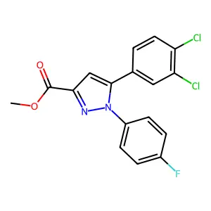 methyl 5-(3,4-dichlorophenyl)-1-(4-fluorophenyl)-1H-pyrazole-3-carboxylate structure