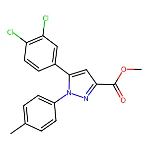 methyl 5-(3,4-dichlorophenyl)-1-(4-methylphenyl)-1H-pyrazole-3-carboxylate structure