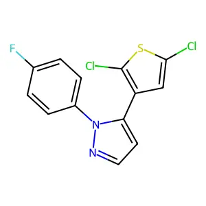 5-(2,5-dichloro-3-thienyl)-1-(4-fluorophenyl)-1H-pyrazole structure