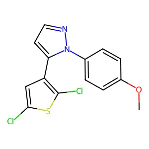 4-[5-(2,5-dichloro-3-thienyl)-1H-pyrazol-1-yl]phenyl methyl ether structure