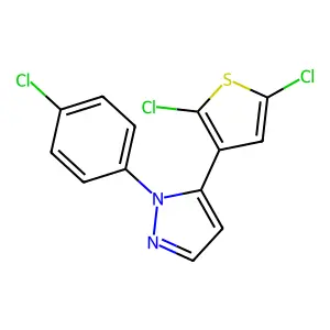 1-(4-chlorophenyl)-5-(2,5-dichloro-3-thienyl)-1H-pyrazole structure