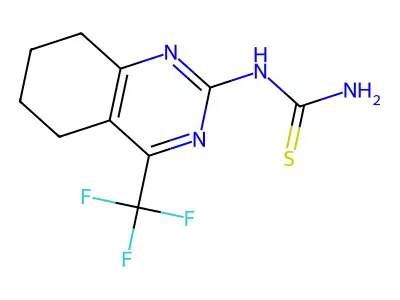 1-(4-(Trifluoromethyl)-5,6,7,8-tetrahydroquinazolin-2-yl)thiourea structure