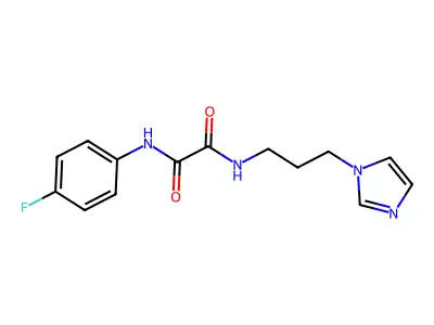 N'-(4-fluorophenyl)-N-(3-imidazol-1-ylpropyl)oxamide structure