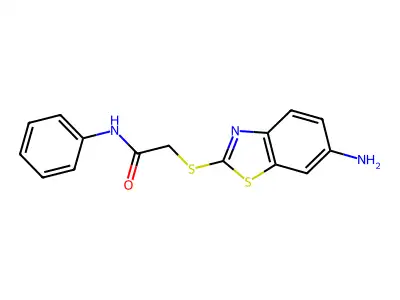 2-[(6-amino-1,3-benzothiazol-2-yl)sulfanyl]-N-phenylacetamide structure