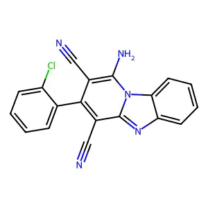 1-Amino-3-(2-chlorophenyl)pyrido[1,2-a]benzimidazole-2,4-dicarbonitrile structure