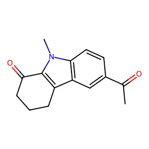 6-acetyl-9-methyl-3,4-dihydro-2H-carbazol-1-one structure