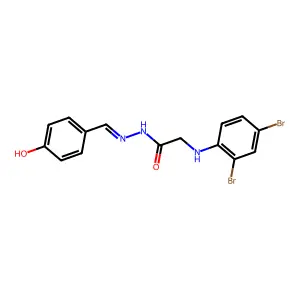 Glycine, N-(2,4-dibromophenyl)-, [(4-hydroxyphenyl)methylene]hydrazide structure