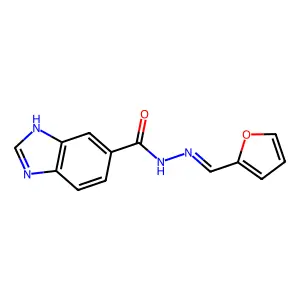 1H-Benzimidazole-6-carboxylic acid, 2-(2-furanylmethylene)hydrazide structure