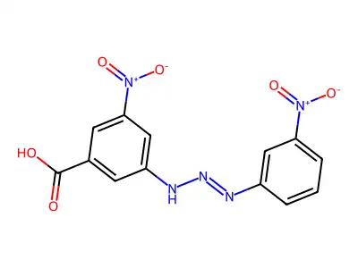 3-Nitro-5-[2-(3-nitrophenyl)iminohydrazinyl]benzoic acid structure