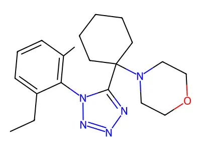 4-[1-[1-(2-Ethyl-6-methylphenyl)-1H-tetrazol-5-yl]cyclohexyl]morpholine structure