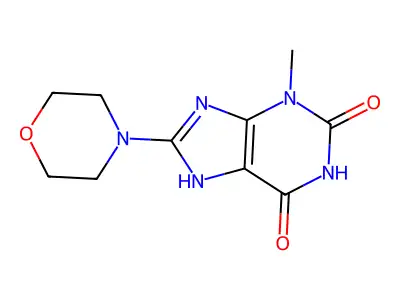 3-methyl-8-morpholin-4-yl-7H-purine-2,6-dione structure