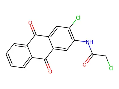 2-chloro-N-(3-chloro-9,10-dioxo-9,10-dihydroanthracen-2-yl)acetamide structure