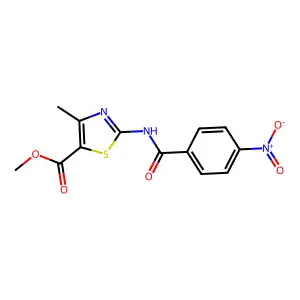 Methyl 4-methyl-2-(4-nitrobenzamido)thiazole-5-carboxylate structure