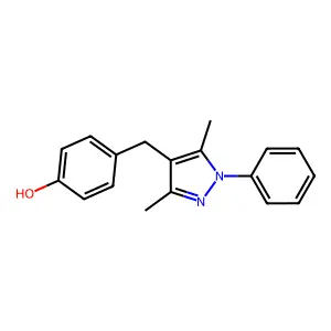 4-[(3,5-dimethyl-1-phenyl-1H-pyrazol-4-yl)methyl]benzenol structure