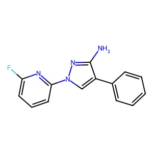 1-(6-fluoro-2-pyridinyl)-4-phenyl-1H-pyrazol-3-amine structure