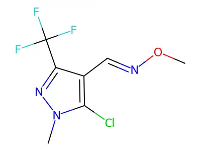 1-[5-chloro-1-methyl-3-(trifluoromethyl)pyrazol-4-yl]-N-methoxymethanimine structure