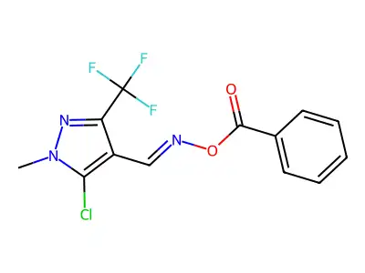 [[5-Chloro-1-methyl-3-(trifluoromethyl)pyrazol-4-yl]methylideneamino] benzoate structure