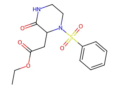 Ethyl 2-[3-oxo-1-(phenylsulfonyl)-2-piperazinyl]acetate structure