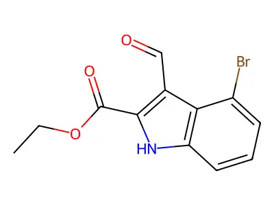 Ethyl 4-bromo-3-formyl-1H-indole-2-carboxylate structure