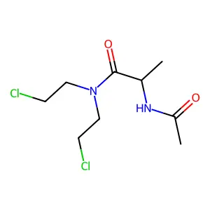 2-acetamido-N,N-bis(2-chloroethyl)propanamide structure