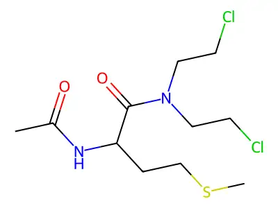 2-acetamido-N,N-bis(2-chloroethyl)-4-methylsulfanylbutanamide structure