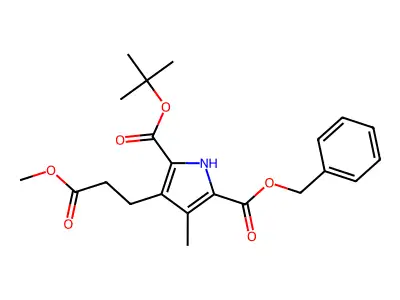 5-Benzyl 2-tert-butyl 3-(3-methoxy-3-oxopropyl)-4-methyl-1H-pyrrole-2,5-dicarboxylate structure
