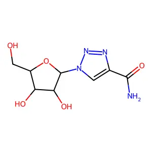 1-[3,4-Dihydroxy-5-(hydroxymethyl)oxolan-2-yl]triazole-4-carboxamide structure