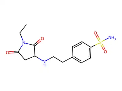 4-{2-[(1-Ethyl-2,5-dioxopyrrolidin-3-yl)amino]ethyl}benzenesulfonamide structure