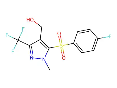[5-[(4-Fluorophenyl)sulfonyl]-1-methyl-3-(trifluoromethyl)-1H-pyrazol-4-yl]methanol structure